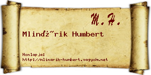 Mlinárik Humbert névjegykártya